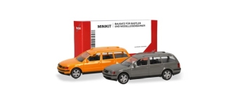 Herpa 012249-008 - H0 - VW Passat Variant B5 - orange/mausgrau (2 Stück)